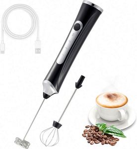 Handheld Electric Milk Frother with 2 Heads, Coffee Whisk Foam Mixer with USB Rechargeable 3 Speeds, - Product Image 1
