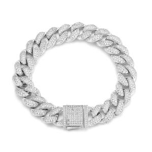 OUGEPHELI 12mm 2 filas Hip Hop Iced Out CZ Zircon Collar De Cadena Cubana Eslabones Cubano Collar Miami Cuban Link Chain - Product Image 2