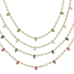 Collier ras du <span class=keywords><strong>cou</strong></span> chaîne tennis plaqué or 2026 avec zircons cubiques 5A colorés en forme <span class=keywords><strong>de</strong></span> goutte pour femme élégante - Product Image 2