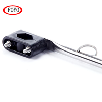 Foyo ajustable de acero inoxidable montaje carril barco púlpito personal (7/8 " - 1") Marina barco yate poste de la bandera