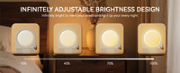 Réveil moderne mini en ABS avec batterie, lumière LED dimmable, double alarme, son naturel, aide au sommeil pour chambre à coucher