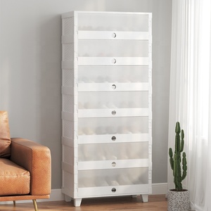 Organisateur de <span class=keywords><strong>chaussures</strong></span> <span class=keywords><strong>à</strong></span> 7 couches, organisateur de tiroirs <span class=keywords><strong>à</strong></span> <span class=keywords><strong>chaussures</strong></span> empilables pour le salon, armoire pliante <span class=keywords><strong>en</strong></span> plastique - Product Image 5