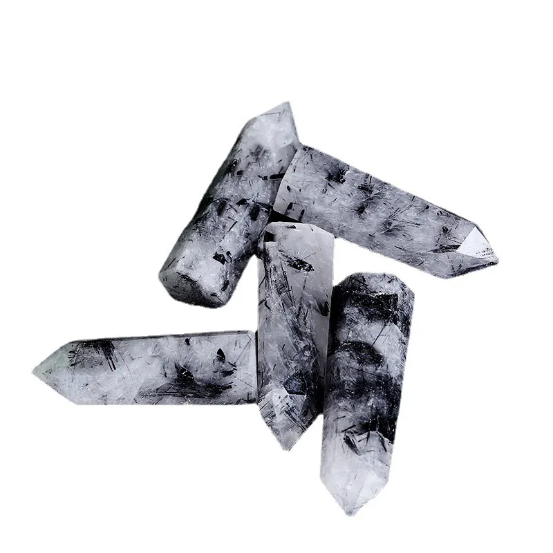 Wholesale Natural Quartz Crystal Points Reiki Gemstone Wands Crystal Tower Black Tourmaline Points For Decoration