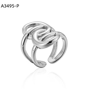 Amy Amy Fashion <b>Ring</b> A3495 Stainless Steel 925 Silver Plated Geometric <b>Cocktail</b> <b>Ring</b> For Women Daily Wear Gift - Product Image 1