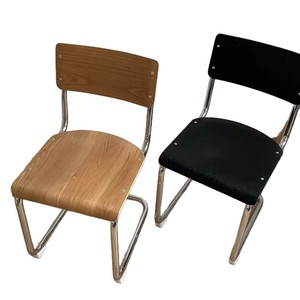 Chaise à dossier en bois minimaliste moderne avec structure métallique pour salle à manger, usage adulte - Product Image 5