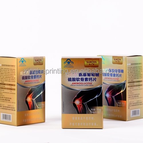OEM Custom Printed Paper Box Service Folding Zipper Paper Box Bottled Supplement Medicine Packaging for Calcium and Vitamin