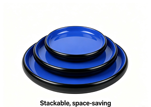 Ensemble de vaisselle 900 ml 22 cm - Bols à salade, à soupe et à bouillie empilables, design moderne, collection <span class=keywords><strong>Le</strong></span> <span class=keywords><strong>Papillon</strong></span> pour les fêtes - Product Image 4
