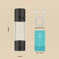 Bouteille d'eau portable à hydrogène par électrolyse PEM, capacité 270 ml, 10000 ppb, prix d'usine, résiste jusqu'à 6 kg pour une vie enrichie en H2