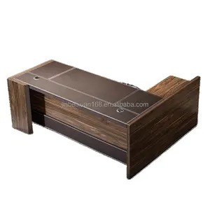 Fohu fabricante novo luxuoso selim de couro, moderno, executivo, grande mesa de escritório com design pu