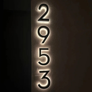 Números de Casa Acrílicos con Retroiluminación Solar LED, Letreros de Dirección Personalizables para Publicidad, Transformador Impermeable IPx4, Control Remoto para Oficina - Product Image 3