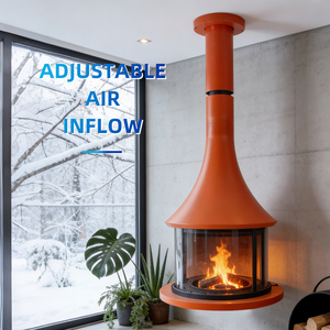 <span class=keywords><strong>Cheminée</strong></span> murale suspendue d'intérieur JingXin, moderne, en acier au carbone, à feu réel, pour hôtel, à poser au sol ou au plafond - Product Image 2