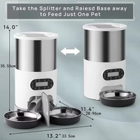 Gamelles et distributeurs d'aliments pour animaux de compagnie très populaires – Distributeur automatique rond pour chats de 4,5 L avec fenêtre supérieure, gamelle en acier inoxydable pour chiens et plusieurs animaux