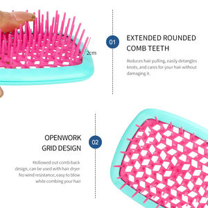 Cepillo de peinado Lalasis con rejilla de aire hueca, cepillo de peinado esponjoso para el hogar, cepillo de pelo desenredante para mujeres y niñas - Product Image 5