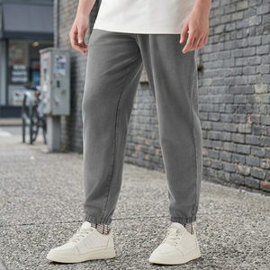 Custom <b>Men's</b> 100% Cotton Fleece Lining <b>Baggy</b> Acid Wash Drawstring <b>Jogger</b> Pants Vintage Washed Sweat Pant Mid Waist Casual OEM - Product Image 3
