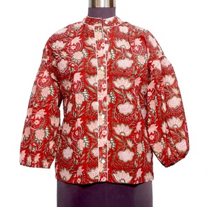 Women's Vintage Chinese Style Floral Printed <b>Blouse</b> O-Neck Collar Three Quarter Balloon Sleeve Regular Fit 100% Cotton All - Product Image 1