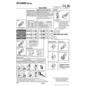 Produit de vannes de commande SYJ3233-5MOU d'électrovanne pneumatique SMC - Product Image 1