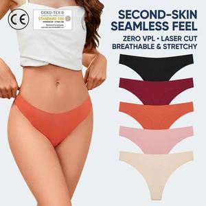 Slip Donna Invisibili a Vita Bassa in Seta Ghiaccio Senza Cuciture, Antibatterici, Asciugatura Rapida, Traspiranti, Taglio <span class=keywords><strong>Laser</strong></span>, Taglie M-XL, OEM ODM - Product Image 3
