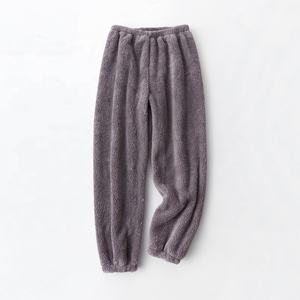 <span class=keywords><strong>Pantaloni</strong></span> Pigiama <span class=keywords><strong>in</strong></span> Peluche per Donne, Comodi e Morbidi con Vita Elastica, Caldi <span class=keywords><strong>Pantaloni</strong></span> <span class=keywords><strong>in</strong></span> Pile Tinta Unita con Polsini Colorati - Product Image 4