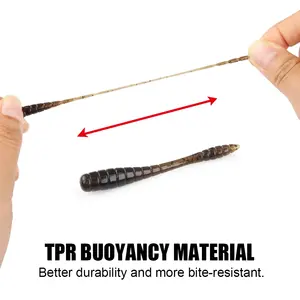 Leurre souple lumineux Spinpoler Mini Finesse Ajing Worm 4,8 cm en TPR pour la pêche au rockfish, leurre nageur pour eau salée et eau douce - Product Image 3