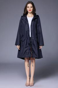 Chaqueta Cortavientos QY, Impermeable, Larga, para <span class=keywords><strong>Mujer</strong></span> y Hombre, Ligera - Product Image 3