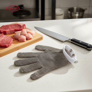 Longteng LT-SS Three Fingers Stainless Steel Safety Gloves for Butchers EN388 Cut 5 ANSI/ISEA Level 9 Abrasion-Resistant - Product Image 2