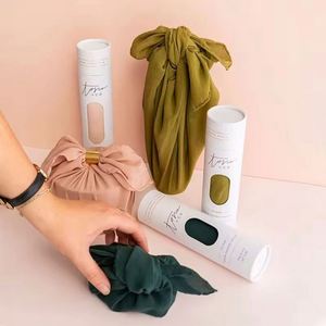 Eco-Friendly Custom Cylinder Packaging Paper Tube Clothing Scarves Tube Packaging With Window - Product Image 5