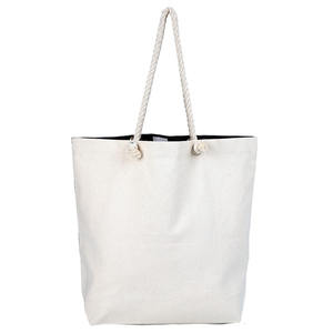 Bolsa de Lona Reutilizable con Estampado de Ancla en Blanco y Negro, con Asa de Cuerda Trenzada, Multiusos para Todos - Product Image 3