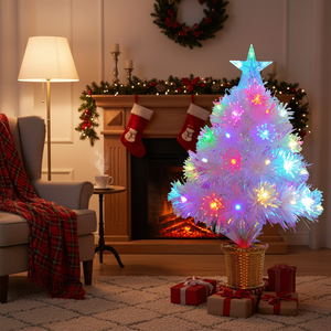 Árbol de Navidad blanco LED USB de alta calidad de 1,5 pies/55T con accesorio de copo de nieve árbol de Navidad artificial decorado con bisagras X'Mas - Product Image 3