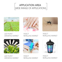 Puce LED SMD2835 certifiée RoHS CE approuvée 0,2W 0,5W 1W 395nm 405nm UV pour éclairage commercial intérieur/extérieur Ra90 CRI 6000K