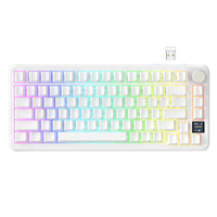 Attack Shark X85PRO Tri-Mode RGB untuk Keyboard Mekanik Gaming Nirkabel yang Dapat Ditukar Sambungan (Hot-Swappable) dengan Layar, untuk PC Desktop