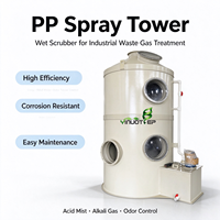 Laveur humide à tour de pulvérisation en PP haute efficacité pour la purification des gaz résiduels et des brumes acides industrielles