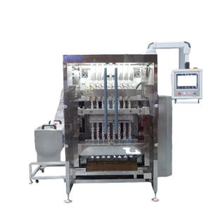 เครื่องบรรจุซองซอสมะเขือเทศแบบอัตโนมัติเต็มรูปแบบ หลายเลน ปิดผนึก 3 ด้าน บรรจุภัณฑ์ซองแบบซอง ขนาด 10-100 กรัม สำหรับบรรจุของเหลวและน้ำผลไม้ - Product Image 1