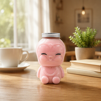 Bouteille en plastique PET de qualité alimentaire en forme de poussin, pot à boisson mignon style animal pour jus et bubble tea