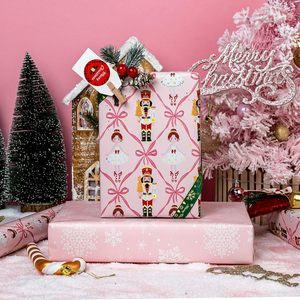Pink Nutcracker <b>Wrapping</b> <b>Paper</b> 46.8 Square Feet Double Side Reversible Christmas Gift Wrap For Girls Craft - Product Image 6