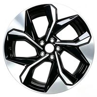 1 pièce Jante en alliage forgé 5 trous Noir brillant Face usinée Jante forgée personnalisée pour voiture 18-26 pouces pour modification de voiture de tourisme Y000