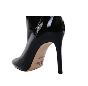 รองเท้าบูทหนังแก้วสไตล์ตะวันตกสำหรับผู้หญิง ส้นสูงระดับกลางน่อง - ยืดหยุ่น กระชับทรง ปลายแหลม คุณภาพดี รองเท้าบูทเดินสำหรับผู้หญิงสุดเซ็กซี่ - Product Image 4