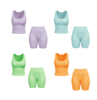 Ensemble décontracté pour femme : débardeur côtelé et short – Tenue de détente 2 pièces pour l'été – Vêtements femme