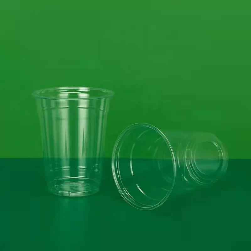 Tasse jetable en plastique calibre 98, pour le thé, le lait ou la boisson froide, gobelet en plastique, très transparent, gobelet en PET avec couvercles, nouveauté