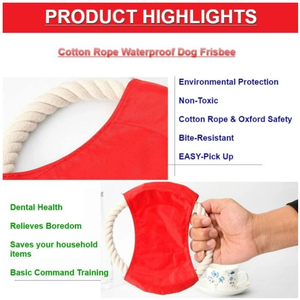 Drôle corde de coton soucoupe volante chien <span class=keywords><strong>chat</strong></span> jouet chien <span class=keywords><strong>jeu</strong></span> disques volants résistant à mâcher chiot formation interactif fournitures pour animaux de compagnie - Product Image 4