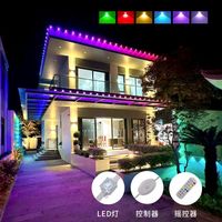 Luces LED RGBIC Inteligentes de Alto Brillo, Resistentes al Agua IP68, para Decoración de Aleros y Pantallas de Matriz de Puntos en Exteriores