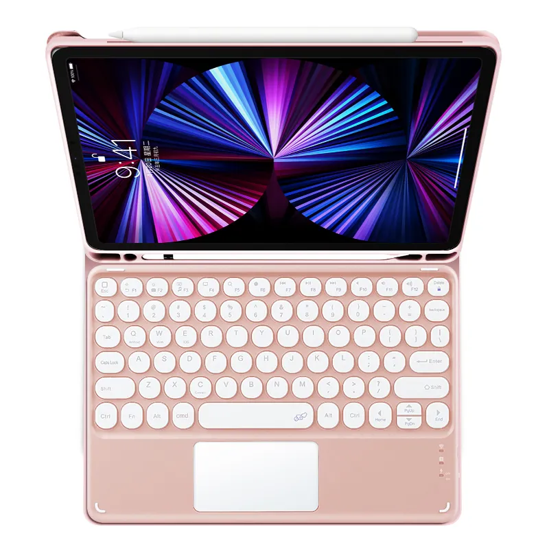 Magic Keyboard Case Robuste wasserdichte Tastatur mit Touchpad und Stift halter für iPad 7 8 9 10,2-Zoll-Tablet-Hülle