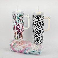 Tasse à café personnalisée à double paroi en acier inoxydable gobelet de sublimation de 40 oz avec poignée