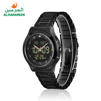 Jam tangan Azan Muslim AL-HARAMEEN, tahan air penyetel Arab