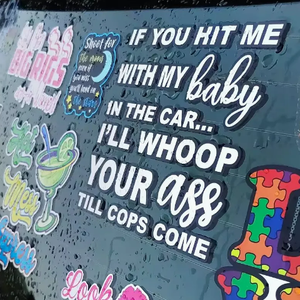 شعار مخصص مطبوع مقاوم للماء الفينيل شاحنة نقل الزجاج الأمامي ملصقات نقل يموت حرف نافذة السيارة الفينيل - Product Image 5