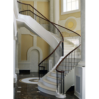 Escalier Courbé Moderne pour Intérieur de Maison, Livraison Rapide, Design d'Escalier Droit ou Circulaire pour Hall