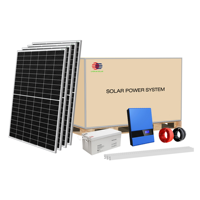 Système solaire hors réseau complet au prix d'usine en Chine, 5000W, panneau solaire mono, onduleur 220V, ensemble de batteries au lithium