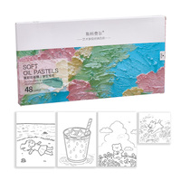 Kit de 48 Pasteles al Óleo Suaves de Colores Intensos, No Tóxicos, Textura Suave, Mezclables, Crayones para Pintar para Niños, Kits de Dibujo y Arte DIY