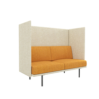 Canapé de réunion insonorisé à dossier haut avec table, design modulaire pour espace de réception de bureau privé