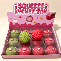 Jouet anti-stress lychee à presser, simulation réaliste de fruit, jouet souple en TPR pour la vente en gros