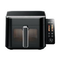 Friteuse à air moderne 360° pliable à écran tactile, sans huile, grande capacité 6L 7L, en plastique, pour cuisine